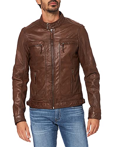 Oakwood Herren Lederjacke Echtleder 60901, Marron (Tabak), XXL von Oakwood