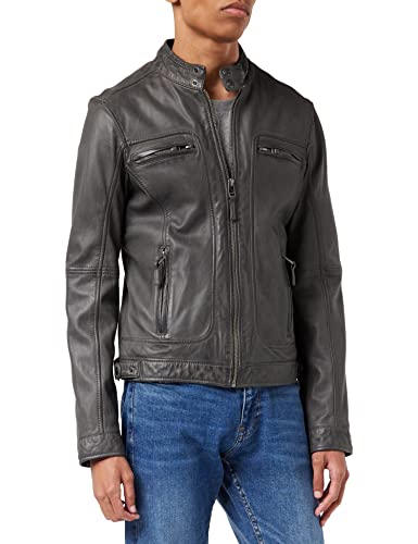 Oakwood Herren Lederjacke Echtleder , Grau (Gris (Gris Fonc), S von Oakwood