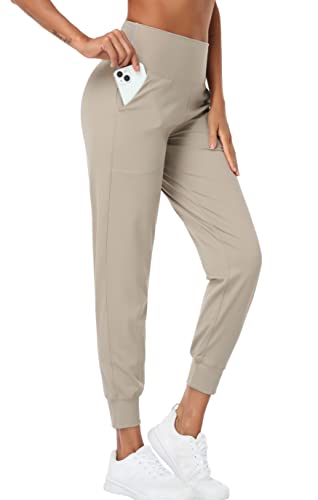 Oalka Damen-Jogginghose mit hoher Taille, Yoga-Taschen, Sport-Workout-Hose, khaki brown, S Oalka Damen-Jogginghose mit hoher Taille, Yoga-Taschen, Sport-Workout-Hose, khaki brown, S von Oalka