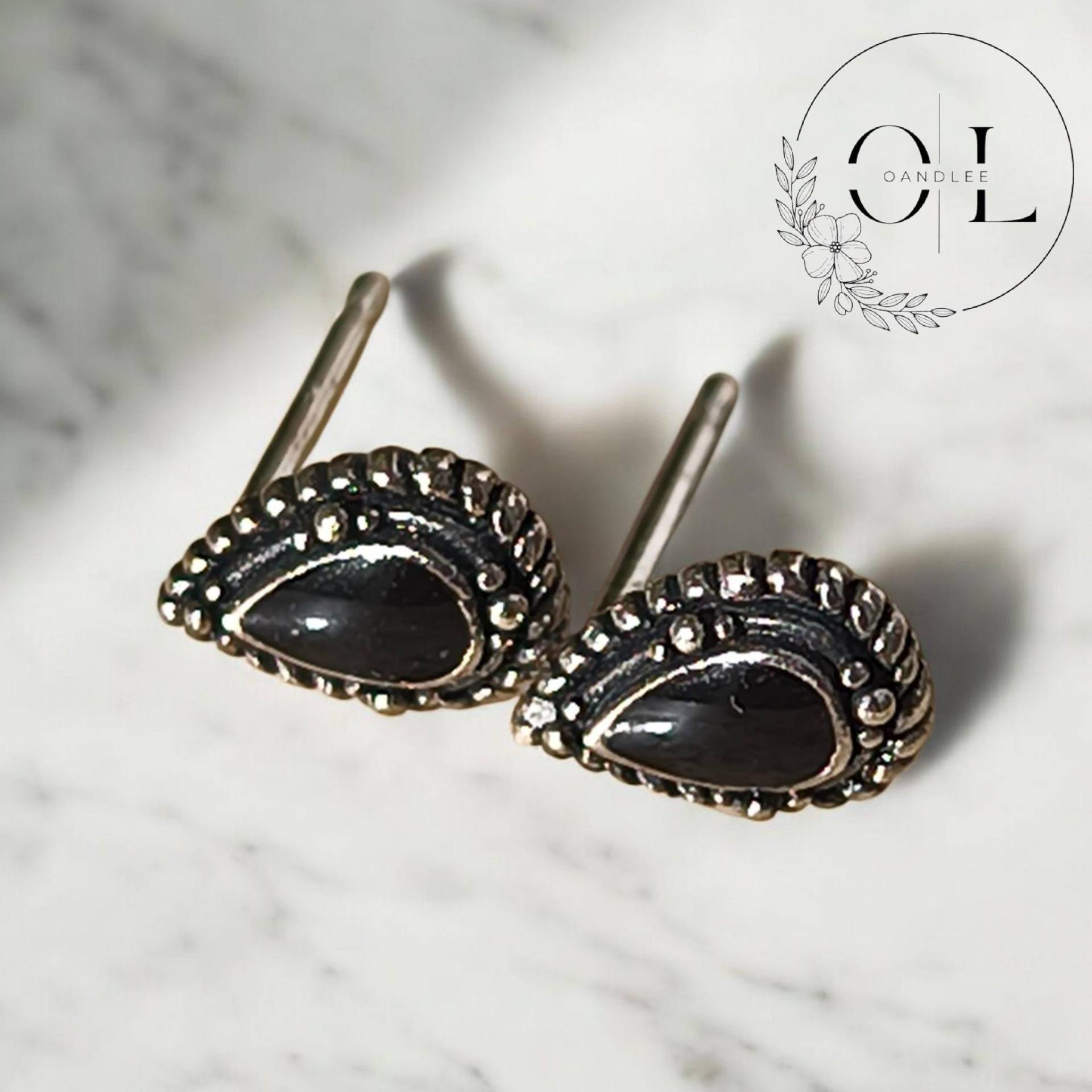 925 Silver Minimalist Earrings Teardrop Design Stud Black .women's Jewelry , Minimalist, Birthday Gift For Her Valentine's Day Mother's 925 Silver Minimalist Earrings Teardrop Design Stud Black .women's Jewelry , Minimalist, Birthday Gift For Her Valentine's Day Mother's von OandLee
