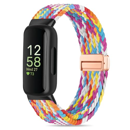Oanux Elastisches, magnetisches, geflochtenes Ersatzarmband für Fitbit Inspire 3/2, für Damen und Herren, Nylon, dehnbar, Sportarmband, Ersatzarmband für Fitbit Inspire 3/2 Oanux Elastisches, magnetisches, geflochtenes Ersatzarmband für Fitbit Inspire 3/2, für Damen und Herren, Nylon, dehnbar, Sportarmband, Ersatzarmband für Fitbit Inspire 3/2 von Oanux