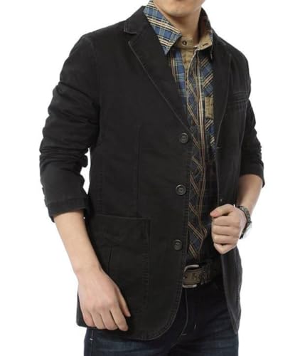 Oanviso Blazer Herren Anzugjacke Langarm Sakko Regular Fit Freizeitjacke Business Jackett mit Knöpfe Mantel Leichte Sportmäntel Herbst Sakkos für Männer A Schwarz L von Oanviso