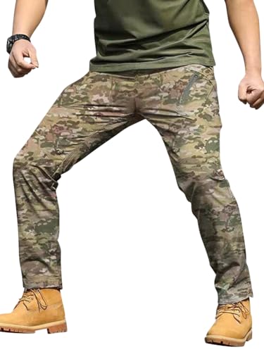 Oanviso Cargohose Herren Camouflage Arbeitshosen Baggy Hosen Mode Wanderhose mit Mehrere Taschen Trekkinghose Freizeithose Sporthose Combat Hose Wasserdicht B 2 M von Oanviso