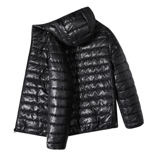 Oanviso Daunenjacken Herren Warme Jacke Wintermantel Baumwoll Leichte Jacken Reißverschluss Daunenjacke mit Kapuze Übergangsjacke Steppjacke Outdoor Warme Pufferjacke Männer A Schwarz L von Oanviso