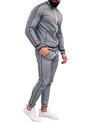 Oanviso Freizeitan-Set Herren Langarm Kariertes Trainingsanzug Sportanzug mit Reißverschluss und Tasche Jogginganzug Slim Fit Männer Sweatjacke Trainingshose Karierter Zweiteiliger Sets C02 XL Oanviso Freizeitan-Set Herren Langarm Kariertes Trainingsanzug Sportanzug mit Reißverschluss und Tasche Jogginganzug Slim Fit Männer Sweatjacke Trainingshose Karierter Zweiteiliger Sets C02 XL von Oanviso