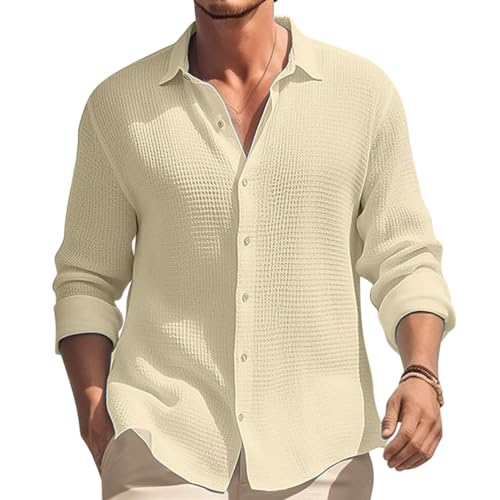 Oanviso Hemd Casual Herren Waffelmuster Hemden Langarm Shirt Freizeit Herrenhemden Elegant Hemd mit Revers Hemden Knopf Slim Fit Frühling Herbst Shirts Einfarbig A Khaki L Oanviso Hemd Casual Herren Waffelmuster Hemden Langarm Shirt Freizeit Herrenhemden Elegant Hemd mit Revers Hemden Knopf Slim Fit Frühling Herbst Shirts Einfarbig A Khaki L von Oanviso