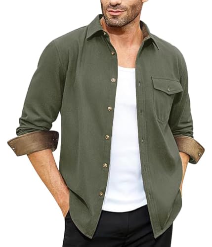 Oanviso Hemd Herren Langarm Regular Fit Modische Hemden Klassisch Business Freizeithemd Comfort Lässiges Langarmhemd Oberhemd Stehkragen Uni Hemdjacke Button Down Shirts Khaki XL Oanviso Hemd Herren Langarm Regular Fit Modische Hemden Klassisch Business Freizeithemd Comfort Lässiges Langarmhemd Oberhemd Stehkragen Uni Hemdjacke Button Down Shirts Khaki XL von Oanviso