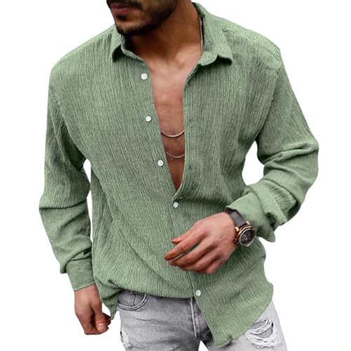 Oanviso Hemd Langarm Herren Freizeithemden Loose Fit Einfarbig Hemd Stretch Basic Hemd Frühling Herbst Mode Hemd Button Down Herrenhemden Casual A Grün XXL Oanviso Hemd Langarm Herren Freizeithemden Loose Fit Einfarbig Hemd Stretch Basic Hemd Frühling Herbst Mode Hemd Button Down Herrenhemden Casual A Grün XXL von Oanviso