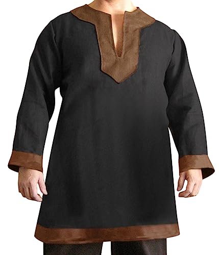 Oanviso Hemd für Männer LARP Tops Cosplay Pullover Mittelalter Pirate Kostüm Renaissance Kleidung Herren Hemden Piratenhemd Wikinger Retro Kostüm B 02 L von Oanviso