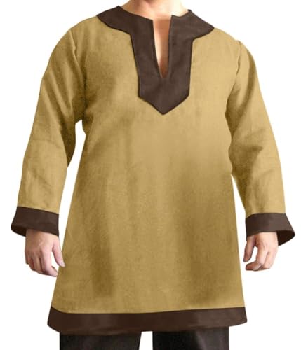 Oanviso Hemd für Männer LARP Tops Cosplay Pullover Mittelalter Pirate Kostüm Renaissance Kleidung Herren Hemden Piratenhemd Wikinger Retro Kostüm B 03 S von Oanviso