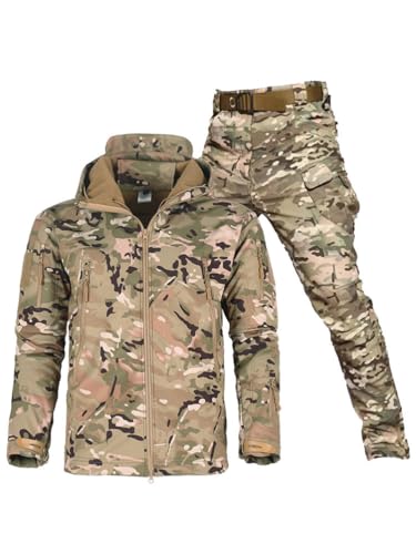 Oanviso Herren 2 Teilig Combat Jacke Taktische Sporthosen Softair Militär Anzug Männer Outdoor Regenjacke Jagdbekleidung Austauschjacke Übergangsjacke Oversized B 3 3XL von Oanviso