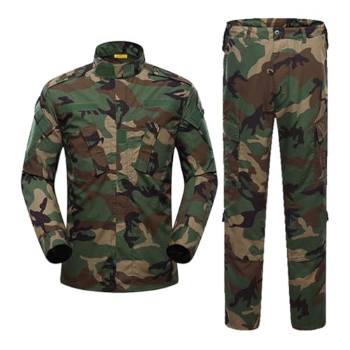 Oanviso Herren 2 Teilig Combat Jacke Tarnung Taktische Sporthosen Softair Militär Anzug Männer Herbst Regenjacke Jagdbekleidung Austauschjacke Übergangsjacke Oversized B Armeegrün M von Oanviso