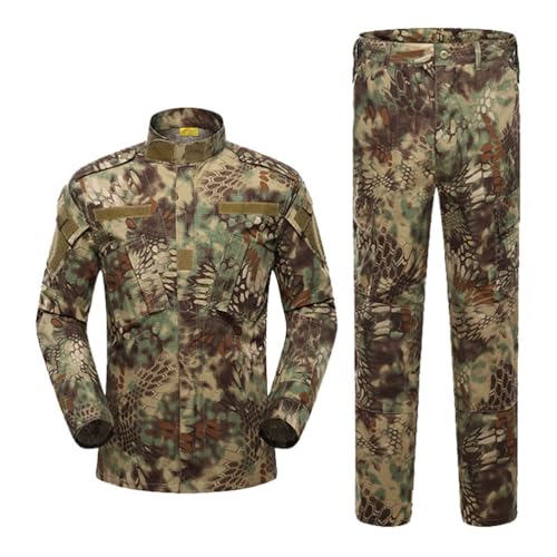 Oanviso Herren 2 Teilig Combat Jacke Tarnung Taktische Sporthosen Softair Militär Anzug Männer Herbst Regenjacke Jagdbekleidung Austauschjacke Übergangsjacke Oversized B Grün XXL von Oanviso