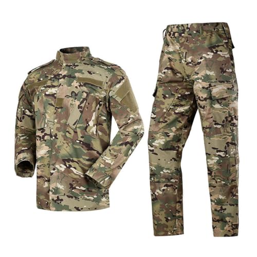 Oanviso Herren 2 Teilig Combat Jacke Tarnung Taktische Sporthosen Softair Militär Anzug Männer Herbst Regenjacke Jagdbekleidung Austauschjacke Übergangsjacke Oversized B Hellgrün L von Oanviso