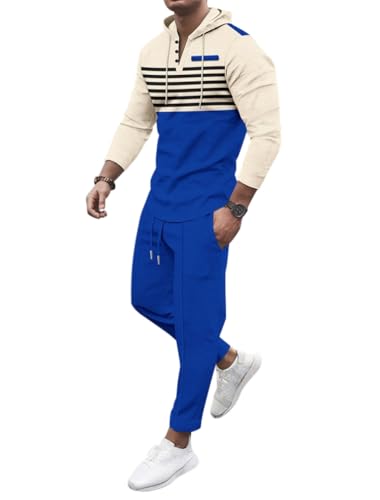 Oanviso Herren Bekleidungssets Jogginganzüge Einfarbig Sportanzug Pullover und Freizeithose Zweiteiler Set Freizeitanzug Rundhals Trainingsanzüge Fitnessanzug Langarm Basic Herbst F 05 3XL von Oanviso