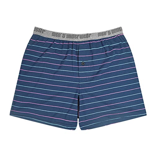 Oanviso Herren Boxer 100% Baumwolle Gestreifte Freizeit Shorts Startseite Unterhosen Loose Fit Klassisch Boxershorts Sommer Kurze Pyjamahose American Boxers Komfortabel Männer A 01 M von Oanviso
