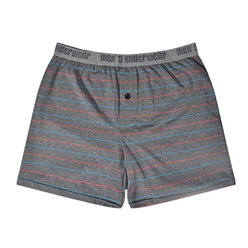 Oanviso Herren Boxer 100% Baumwolle Gestreifte Freizeit Shorts Startseite Unterhosen Loose Fit Klassisch Boxershorts Sommer Kurze Pyjamahose American Boxers Komfortabel Männer A 02 M von Oanviso
