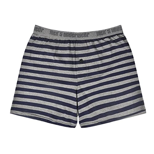 Oanviso Herren Boxer 100% Baumwolle Gestreifte Freizeit Shorts Startseite Unterhosen Loose Fit Klassisch Boxershorts Sommer Kurze Pyjamahose American Boxers Komfortabel Männer A 05 M von Oanviso