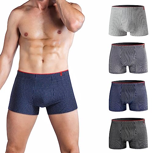 Oanviso Herren Boxers 4er Pack Unterwäsche Atmungsaktiv Trunks Leicht und Dünn Boxershort Basic Briefs Multipack Unterhosen mit Strech Unterwäschesets Männer Shortys Hochwertige B 01 (4-peices) XS von Oanviso