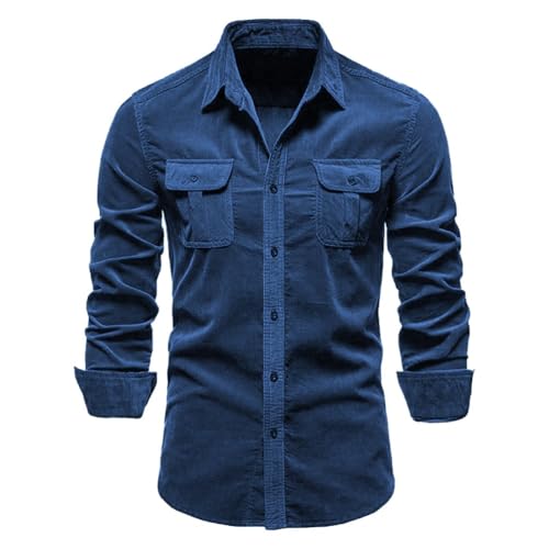 Oanviso Herren Cordhemd Langarm Revershemd Button Down Freizeithemd mit Klappentaschen Vintage Cordhemd Slim-Fit Businesshemd Weiches und Bequemes Hemd für Frühling und Herbst A Blau M Oanviso Herren Cordhemd Langarm Revershemd Button Down Freizeithemd mit Klappentaschen Vintage Cordhemd Slim-Fit Businesshemd Weiches und Bequemes Hemd für Frühling und Herbst A Blau M von Oanviso