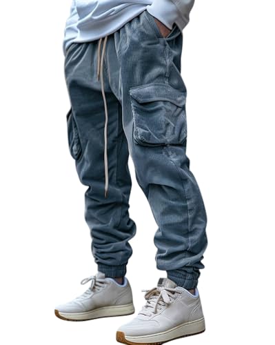 Oanviso Herren Cordhose Freizeithose Lange Hose Mode Elastische Taille Loose Gerade Cord Hosen Klassische Retro Einfarbig Männlich Pants mit Tasche Frühling und Herbst Basic Sporthose E Blau L Oanviso Herren Cordhose Freizeithose Lange Hose Mode Elastische Taille Loose Gerade Cord Hosen Klassische Retro Einfarbig Männlich Pants mit Tasche Frühling und Herbst Basic Sporthose E Blau L von Oanviso