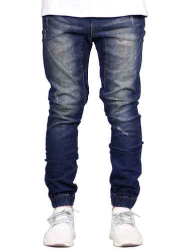 Oanviso Herren Destroyed Jeans Biker Hose Herren Löcher Slim Fit Lang Jeans Denim Hose Mode Für Männer Zerrissen Jeanshose Skinny Jeanshosen Bleistifthose Hosen E Dunkelblau 3XL von Oanviso