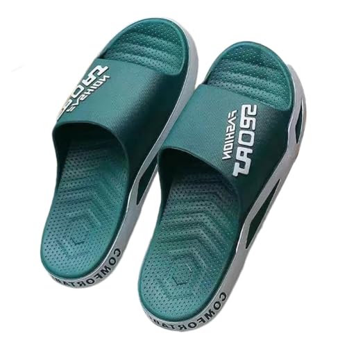 Oanviso Herren Hausschuhe Badeschuhe Badeschlappen Slippers Sommer Dicke Sohle Slippers Vintage Flip Flops Große Größe Pantoffeln Indoor Strand Sandalen A Grün 40/41 EU von Oanviso