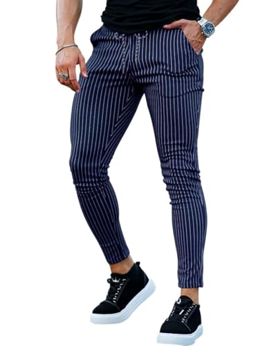 Oanviso Herren Hosen Chino Karierte Hose Mode Herrenhosen Slim Fit Strech Hosen Herbst Freizeithose Anzughose Männer Stoffhosen Chinohose für Männer B 03 XS von Oanviso