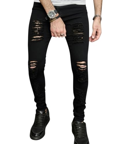 Oanviso Herren Jeans Hose Destroyed Löchern Jeanshosen Wasserwäsche Denim Pants Stretch Freizeithose Skinny Jeans Hose Mode Streetwear Pants Hip Hop Jeans Männer D 01 L Oanviso Herren Jeans Hose Destroyed Löchern Jeanshosen Wasserwäsche Denim Pants Stretch Freizeithose Skinny Jeans Hose Mode Streetwear Pants Hip Hop Jeans Männer D 01 L von Oanviso