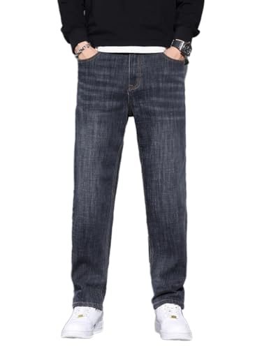 Oanviso Herren Jeanshose Biker Y2k Hose Loose Fit Lang Jeanshosen Denim Hose Mode Männer Zerrissen Baggy Jeans Denim Cargohosen Teenager Lässig Streethose A Dunkelgrau L von Oanviso
