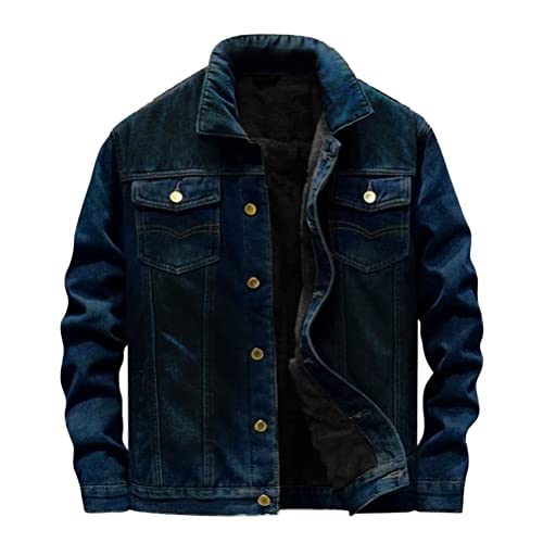 Oanviso Herren Jeansjacke Plüsch Gefüttert Revers Denim Mäntel Motorrad Jeansmäntel Mehrere Taschen Übergangsjacke Teenager Denim Verdicken Warme Winddicht Kurz Jacke Vintage Freizeit A Dunkelblau S Oanviso Herren Jeansjacke Plüsch Gefüttert Revers Denim Mäntel Motorrad Jeansmäntel Mehrere Taschen Übergangsjacke Teenager Denim Verdicken Warme Winddicht Kurz Jacke Vintage Freizeit A Dunkelblau S von Oanviso