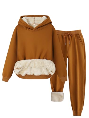 Oanviso Herren Jogginganzug Warm Winter Fitnessanzug Fleece Zweiteiler Outfit Plüsch Fitnessanzug mit Taschen Outdoor Set Laufbekleidung Kapuzenpullover Sporthose A Karamellfarbe S Oanviso Herren Jogginganzug Warm Winter Fitnessanzug Fleece Zweiteiler Outfit Plüsch Fitnessanzug mit Taschen Outdoor Set Laufbekleidung Kapuzenpullover Sporthose A Karamellfarbe S von Oanviso