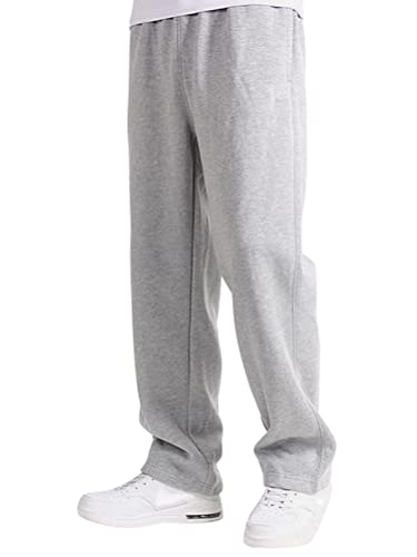 Oanviso Herren Jogginghose Elastischer Taille Langhose Gerades Bein Einfarbig Hose mit Taschen Komfortabel Trainingshose Atmungsaktiv Sweathose Yoga Freizeithose Männer Modern Jogger A Hellgrau S von Oanviso