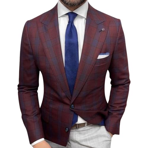 Oanviso Herren Karo Blazer Kariert Slim Fit Anzug Revers Stylish Scheckblazer Freizeit Sakkos für Männer Mantel aus Twill mit Knöpfen Klassisch Kariert Business Anzugjacken Herbst G 07 L Oanviso Herren Karo Blazer Kariert Slim Fit Anzug Revers Stylish Scheckblazer Freizeit Sakkos für Männer Mantel aus Twill mit Knöpfen Klassisch Kariert Business Anzugjacken Herbst G 07 L von Oanviso