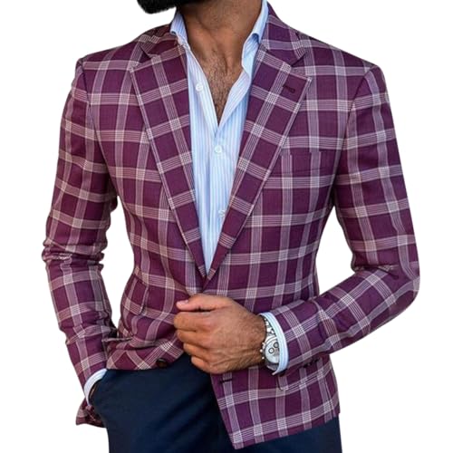 Oanviso Herren Karo Blazer Kariert Slim Fit Anzug Revers Stylish Scheckblazer Freizeit Sakkos für Männer Mantel aus Twill mit Knöpfen Klassisch Kariert Business Anzugjacken Herbst G 11 L Oanviso Herren Karo Blazer Kariert Slim Fit Anzug Revers Stylish Scheckblazer Freizeit Sakkos für Männer Mantel aus Twill mit Knöpfen Klassisch Kariert Business Anzugjacken Herbst G 11 L von Oanviso