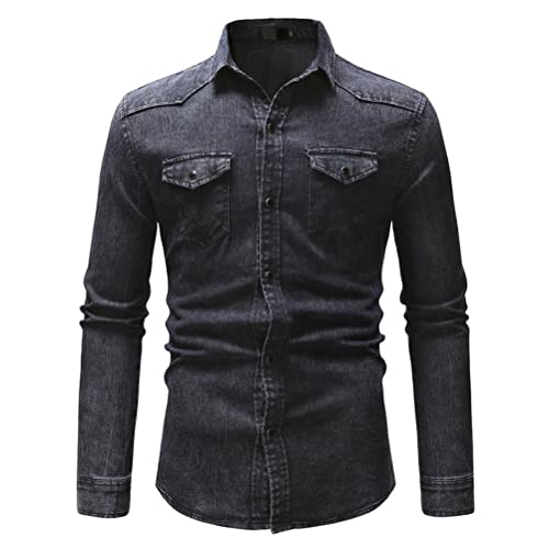 Oanviso Herren Langarm Jeanshemd Button Down Freizeithemden Revers Einfarbig Ombre Hemd Slim Fit Businesshemd Arbeitshemd Vintage Denim Hemd Bequem Verwaschenes Finish Hemd B Dunkelgrau L Oanviso Herren Langarm Jeanshemd Button Down Freizeithemden Revers Einfarbig Ombre Hemd Slim Fit Businesshemd Arbeitshemd Vintage Denim Hemd Bequem Verwaschenes Finish Hemd B Dunkelgrau L von Oanviso