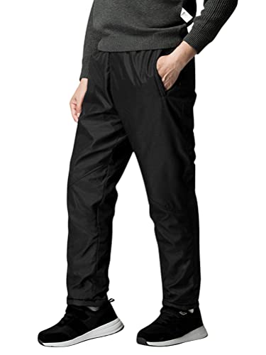 Oanviso Herren Thermohose Jogginghose mit Seite-Taschen Funktionelle Wintersport-Hose mit Warmem Innenfutter Weich Breathable Windproof Skihose Winterhose Wanderhose Freizeithose A Schwarz XXL von Oanviso