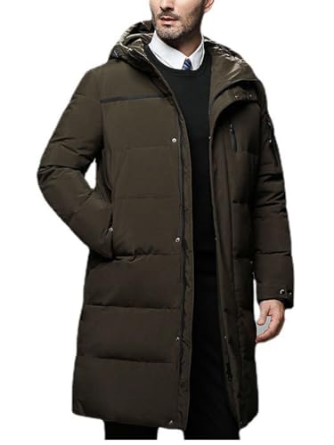 Oanviso Herren Winter Daunenjacke Mantel mit Reißverschluss Lang Winterjacke Parka Verdicken Warme Steppjacke Wintermantel Daunenmantel Steppmantel für Männer C Armeegrün L von Oanviso