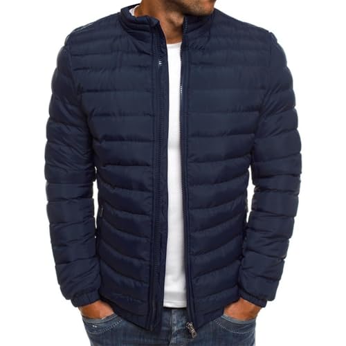 Oanviso Herren Winterjacke Basic Daunenjacke Warm Parka Jacke Männer Übergangsjacke Kurze Steppjacke Mode Wintermantel Softshelljacke Oberbekleidung Outdoorjacke A Marine L von Oanviso