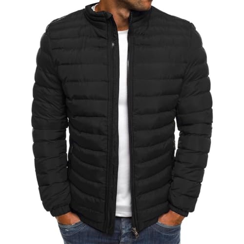 Oanviso Herren Winterjacke Basic Daunenjacke Warm Parka Jacke Männer Übergangsjacke Kurze Steppjacke Vintage Wintermantel Daunenmantel Oberbekleidung Outdoorjacke A Schwarz S von Oanviso