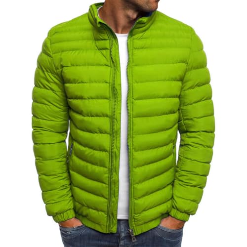 Oanviso Herren Winterjacke Herren Daunenjacke mit Reißverschluss Übergangsjacke Puffer Jacke Leichte Steppjacke Daunenmantel Blouson Casual Kurze Mantel Sweatjacke A Hellgrün XXL von Oanviso