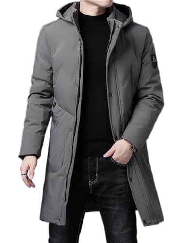 Oanviso Herren Winterjacke Lange Daunenjacke Warm Parka Jacke mit Kapuze Steppjacke Vintage Wintermantel Casual Daunenmantel Mode Oberbekleidung Outdoorjacke A Khaki M von Oanviso