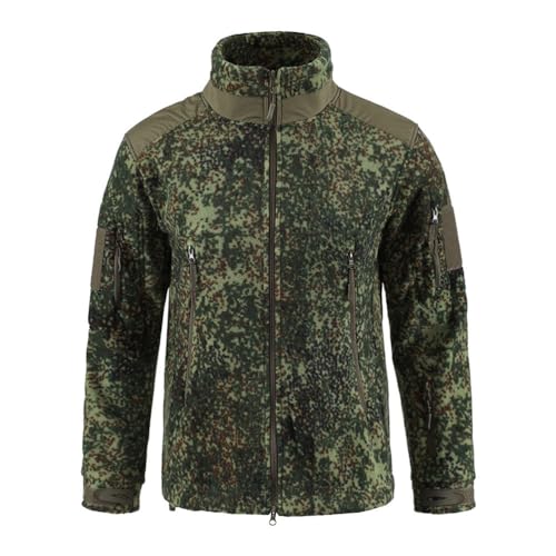 Oanviso Herren Winterjacke Warm Arbeitsjacke Plüsch Tactical Militär Softshell Mantel Bergsteigerkleidung Männer Fleecejacke mit Taschen Übergangsmantel Oversized D Grün L von Oanviso