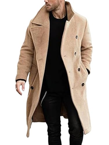 Oanviso Herren Wintermantel Dicker Langer Wollmantel Warm Business Casual Herrenmantel Zweireihig Knopf Oberbekleidung Trenchcoat Windbreaker Freizeit Winterjacke B Khaki S Oanviso Herren Wintermantel Dicker Langer Wollmantel Warm Business Casual Herrenmantel Zweireihig Knopf Oberbekleidung Trenchcoat Windbreaker Freizeit Winterjacke B Khaki S von Oanviso