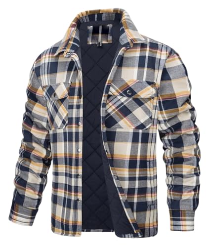 Oanviso Holzfällerjacke Herren Gefüttert Winter Winterjacke Kariert Thermojacke Thermohemd Holzfällerhemd Jacke Hemdjacke Warme Sweatjacke Arbeitsjacke Hemd Mit Knöpfen Freizeitjacke A Khaki L von Oanviso