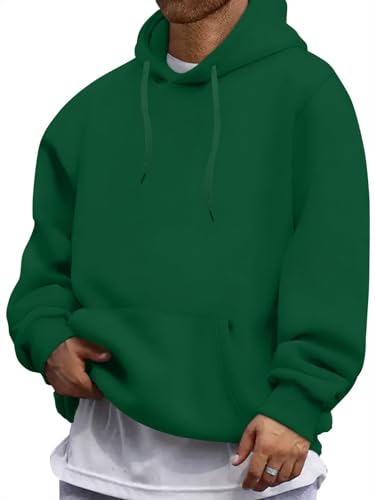 Oanviso Hoodie Herren Einfarbig Kapuzenpullover Jogging Winter Kapuzen Hoody Pullover Männer Sport Freizeit Langarm Sweatshirt mit Kapuze A-grün M von Oanviso