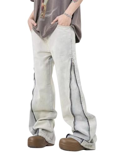 Oanviso Jeans Herren Baggy Jeans Straight Fit Jeanshose Ripped Jeans Destroyed Stretch Jeans Mode Jeans Slim Hip Hop Hose Denim Mit Löchern Männer Jeans Freizeithose Retro Jeanshosen F 01 M von Oanviso