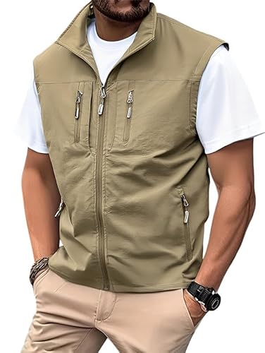 Oanviso Outdoor Weste Herren Sommer Leicht Freizeitweste Ärmellos Cargo Dünne Arbeitsweste Softshell Sportweste Atmungsaktiv Für Camping Angeln Jagd Fotografie Multifunktionsweste A Khaki M Oanviso Outdoor Weste Herren Sommer Leicht Freizeitweste Ärmellos Cargo Dünne Arbeitsweste Softshell Sportweste Atmungsaktiv Für Camping Angeln Jagd Fotografie Multifunktionsweste A Khaki M von Oanviso