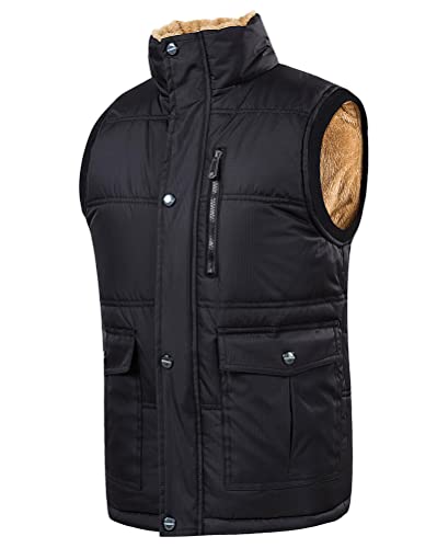Oanviso Plüschweste Herren Stehkragen Ärmellos Weste Jacke Thermo Freizeitweste mit Reißverschluss Einfarbig Steppweste Multiple Pockets Übergangsjacke Vintage Arbeitsweste Winterwesten B Schwarz M Oanviso Plüschweste Herren Stehkragen Ärmellos Weste Jacke Thermo Freizeitweste mit Reißverschluss Einfarbig Steppweste Multiple Pockets Übergangsjacke Vintage Arbeitsweste Winterwesten B Schwarz M von Oanviso
