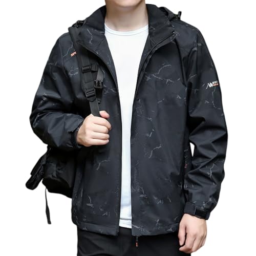 Oanviso Regenjacke für Herren Mäntel Leicht Wasserdicht Jackets mit Kapuze Outdoor ParkB Atmungsaktiv Windjacke Männer Wanderjacke Herbst Mode Sport Windbreaker Mit Reißverschluss B 01 XS von Oanviso